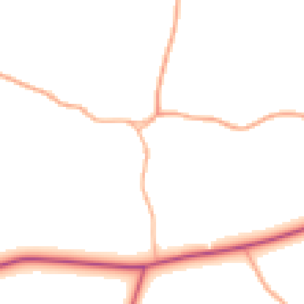 Daytime road noise heatmap for GL55 6NU