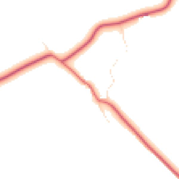 Daytime road noise heatmap for GL55 6QF