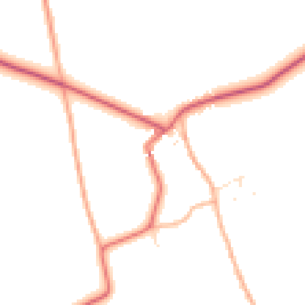 Daytime road noise heatmap for GL55 6QH