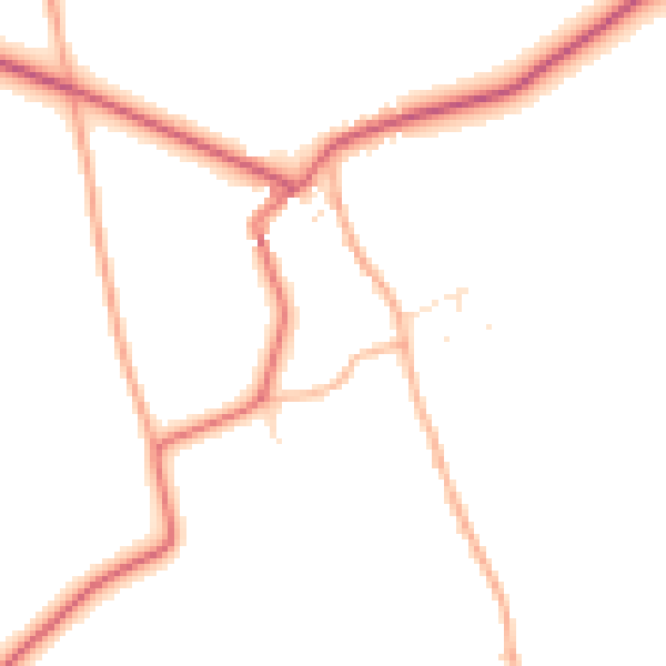 Daytime road noise heatmap for GL55 6QR