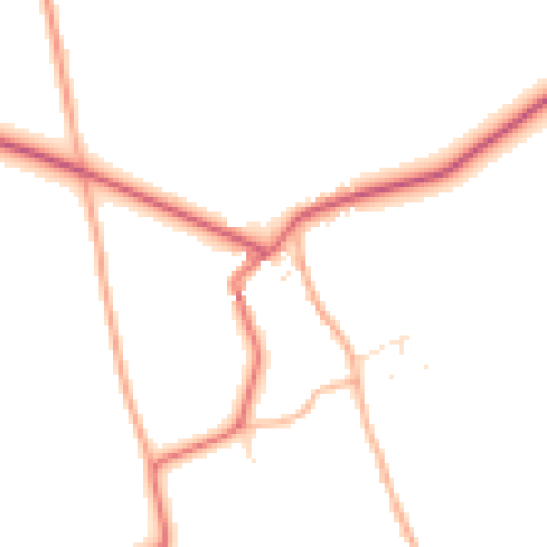 Daytime road noise heatmap for GL55 6QZ