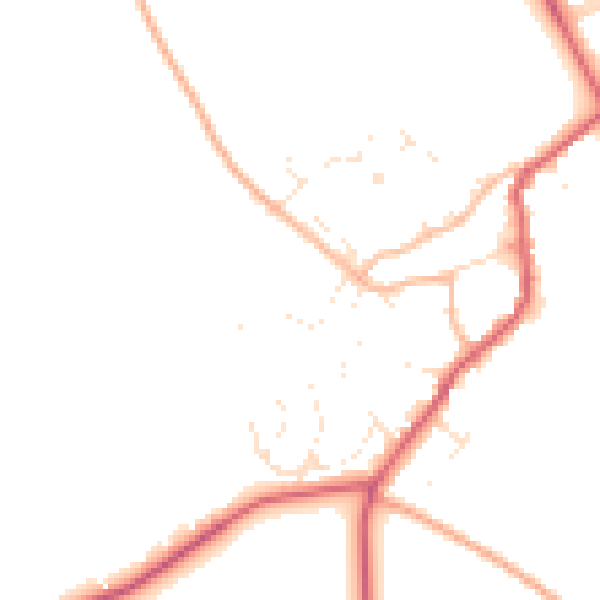 Daytime road noise heatmap for GL55 6RB