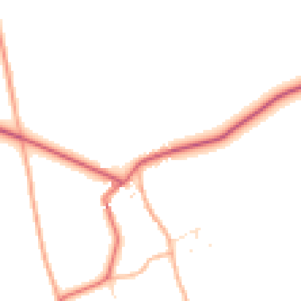 Daytime road noise heatmap for GL55 6RQ