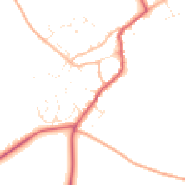 Daytime road noise heatmap for GL55 6RT