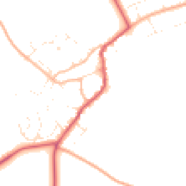 Daytime road noise heatmap for GL55 6RX