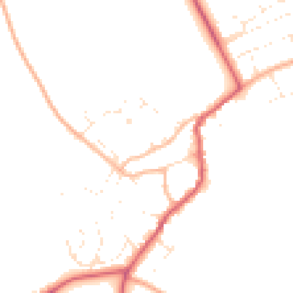 Daytime road noise heatmap for GL55 6SJ