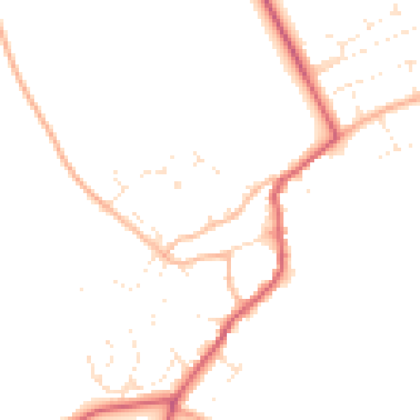 Daytime road noise heatmap for GL55 6TZ