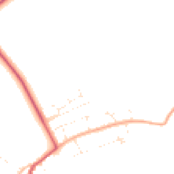 Daytime road noise heatmap for GL55 6UF