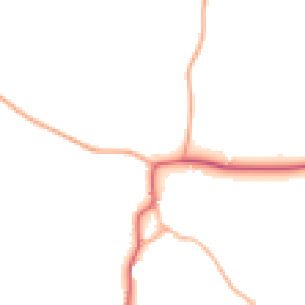 Daytime road noise heatmap for GL55 6XT