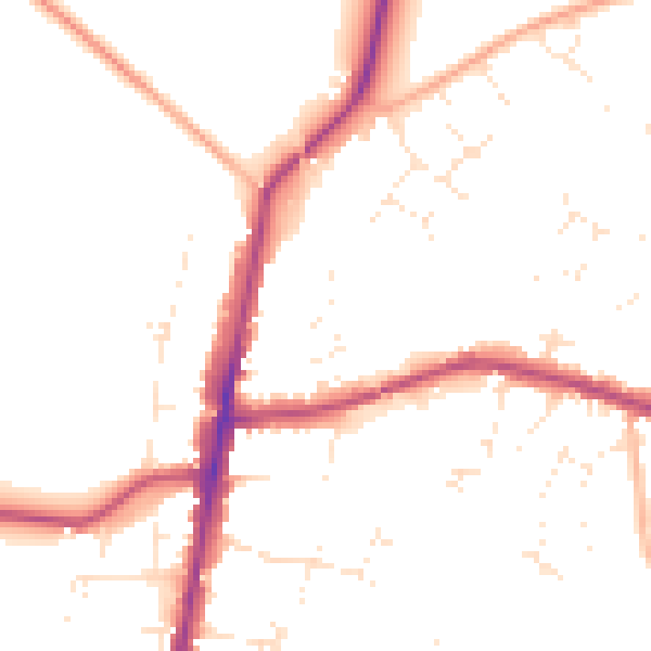 Daytime road noise heatmap for GL56 0DE