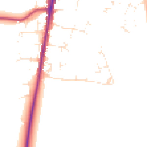 Daytime road noise heatmap for GL56 0DY