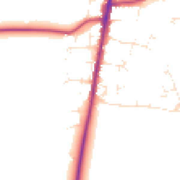 Daytime road noise heatmap for GL56 0EE