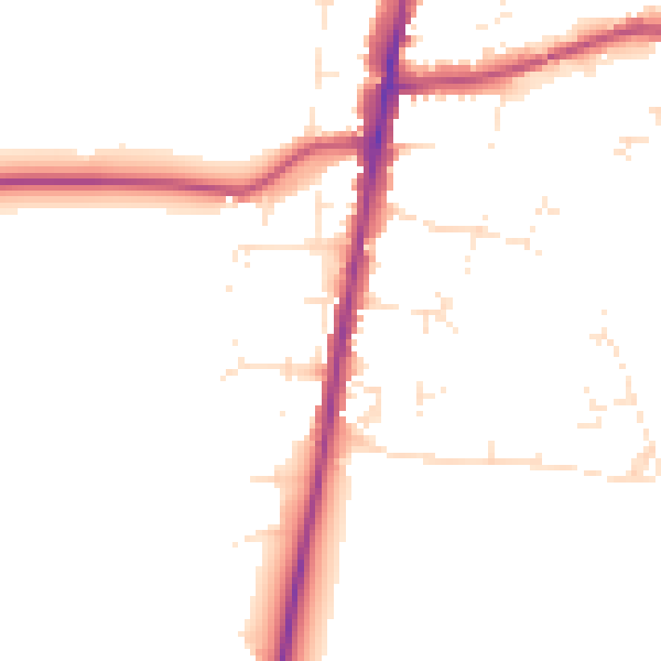 Daytime road noise heatmap for GL56 0EG