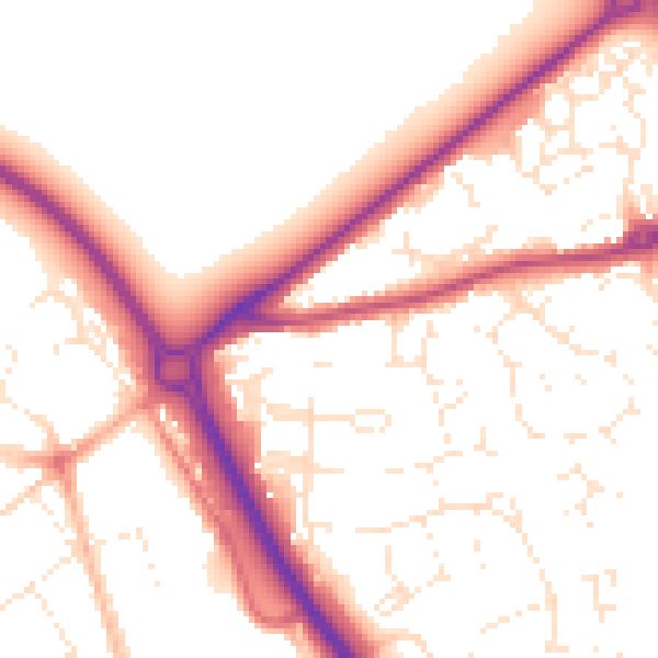 Daytime road noise heatmap for GL7 1AG