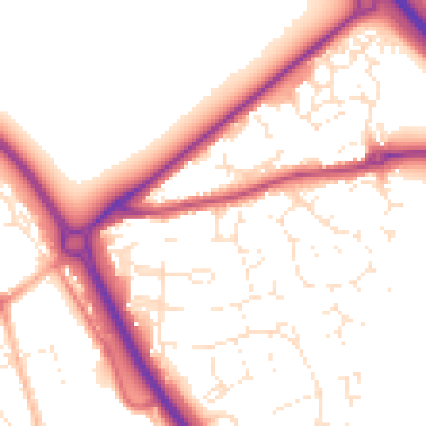 Daytime road noise heatmap for GL7 1AH