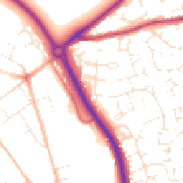 Daytime road noise heatmap for GL7 1AP