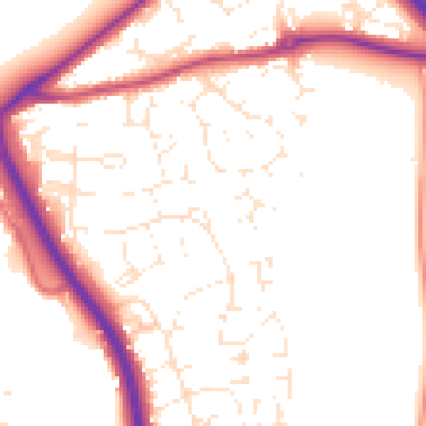 Daytime road noise heatmap for GL7 1BZ