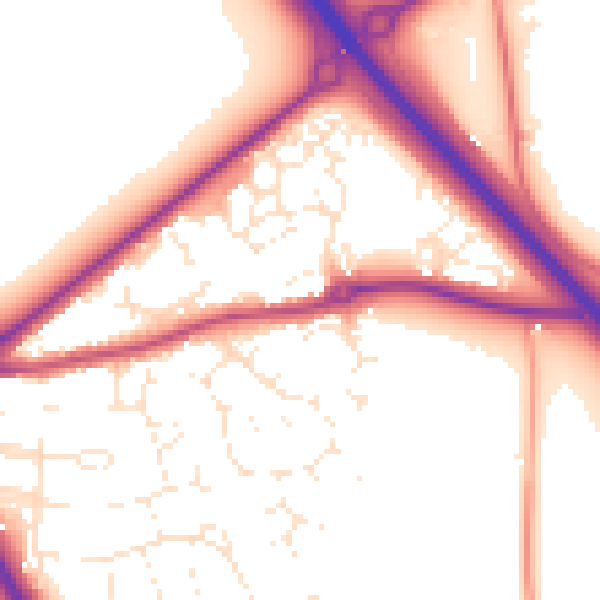 Daytime road noise heatmap for GL7 1GH