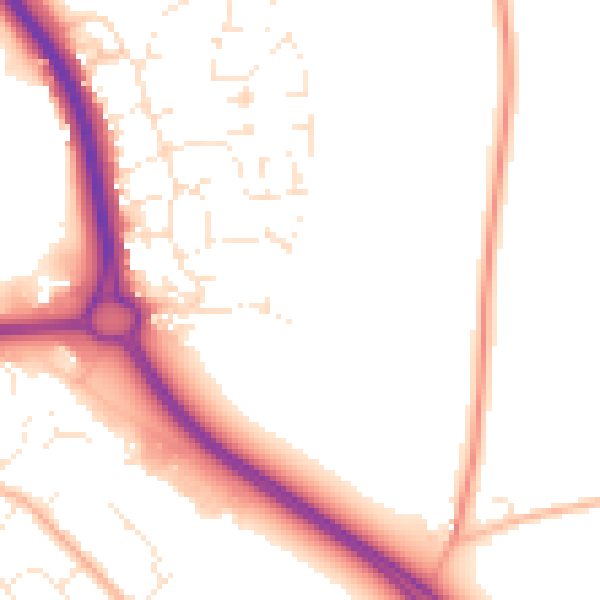 Daytime road noise heatmap for GL7 1HZ