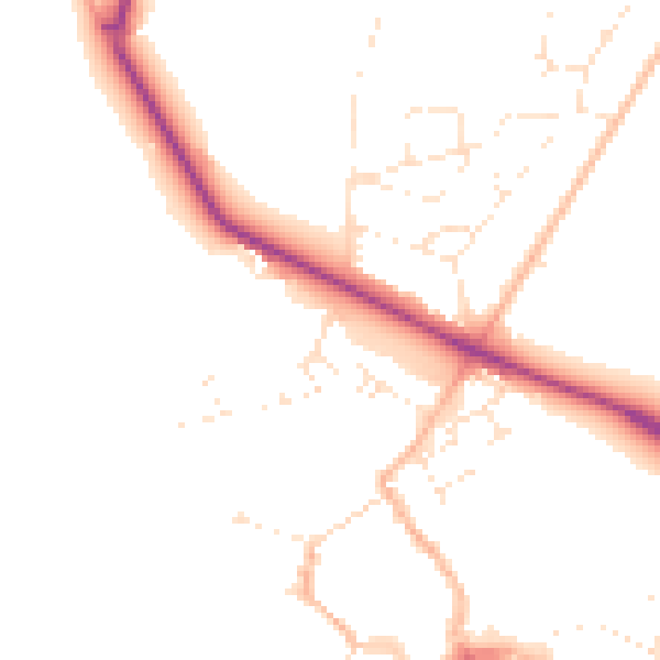 Daytime road noise heatmap for GL7 2DS