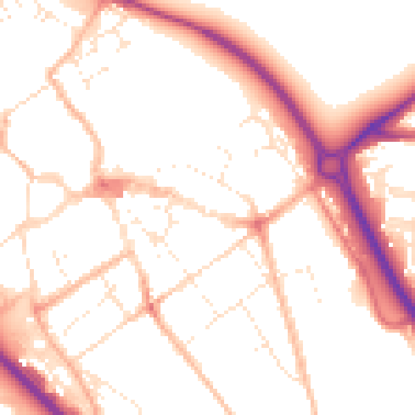 Daytime road noise heatmap for GL7 2PP