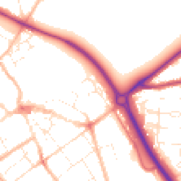 Daytime road noise heatmap for GL7 2PX