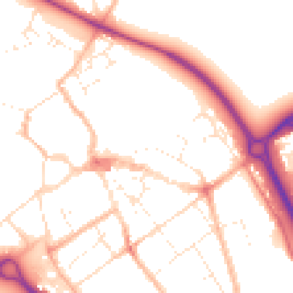 Daytime road noise heatmap for GL7 2PZ