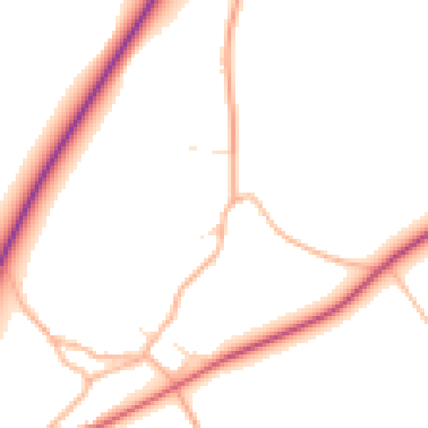 Daytime road noise heatmap for GL7 3JL