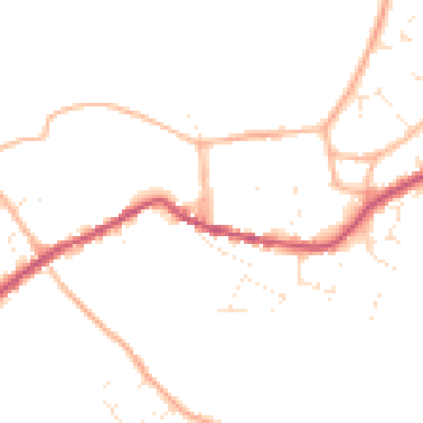 Daytime road noise heatmap for GL7 4AB