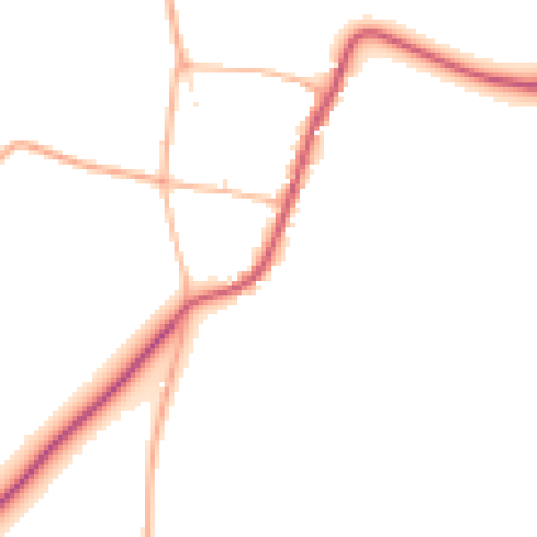 Daytime road noise heatmap for GL7 5EE