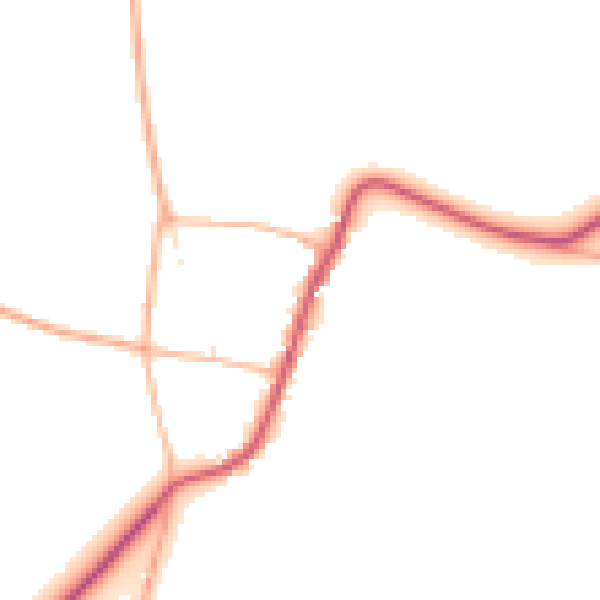 Daytime road noise heatmap for GL7 5EF