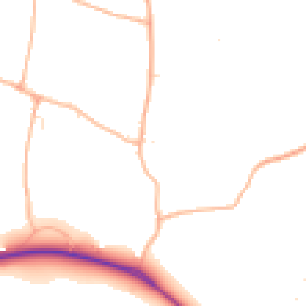 Daytime road noise heatmap for GL7 5SG