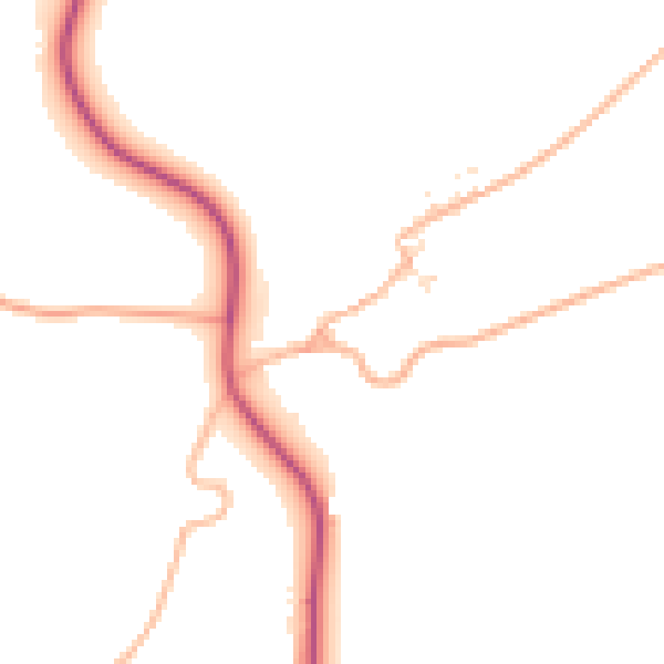 Daytime road noise heatmap for GL7 7BZ