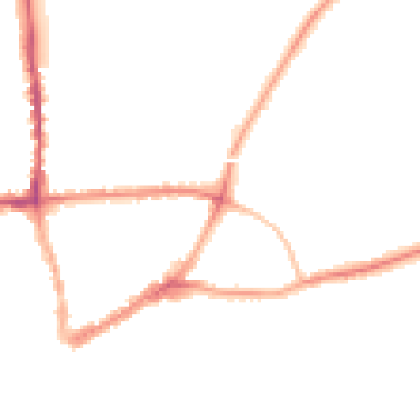 Night-time road noise heatmap for GU1 2AA