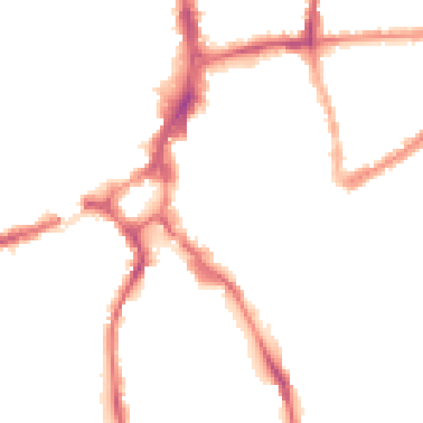 Night-time road noise heatmap for GU1 3DN