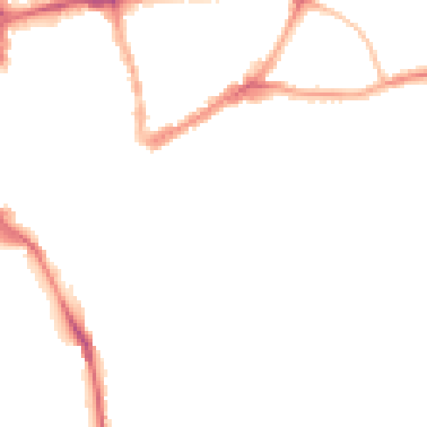 Night-time road noise heatmap for GU1 3SG