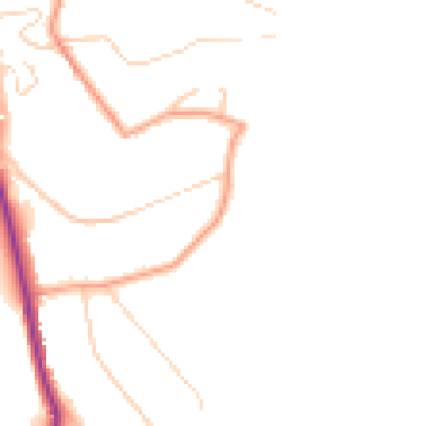 Daytime road noise heatmap for GU1 3TW