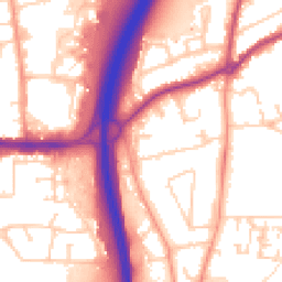 Daytime road noise heatmap for GU10 1AH
