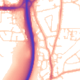 Daytime road noise heatmap for GU10 1AL