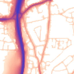Daytime road noise heatmap for GU10 1BD