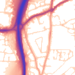 Daytime road noise heatmap for GU10 1BE