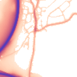 Daytime road noise heatmap for GU10 1DF