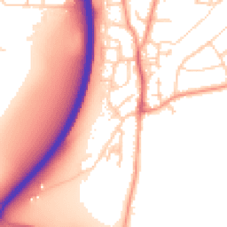 Daytime road noise heatmap for GU10 1EG