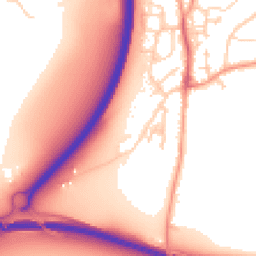 Daytime road noise heatmap for GU10 1FT