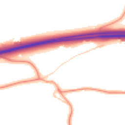 Daytime road noise heatmap for GU10 1HS
