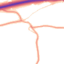 Daytime road noise heatmap for GU10 1HY