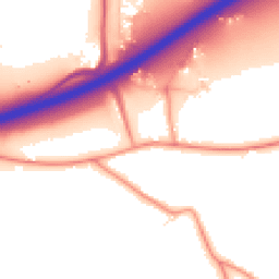 Daytime road noise heatmap for GU10 1PE