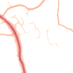 Daytime road noise heatmap for GU10 2PE