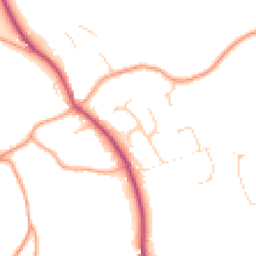 Daytime road noise heatmap for GU10 2PG