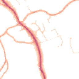 Daytime road noise heatmap for GU10 2PP